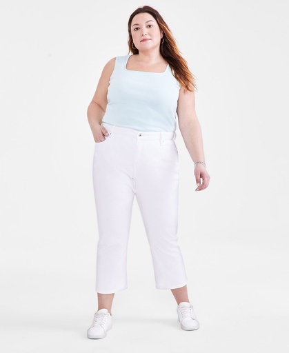 Pantalones capri de tiro medio curvy