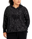 Sudadera con capucha y lentejuelas