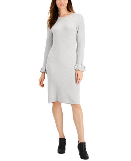 Vestido tipo suéter acanalado