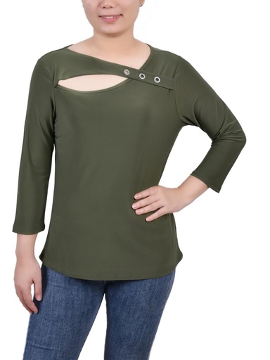 Blusa con abertura y mangas 3/4