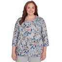 Blusa con escote en V y hojas de acuarela