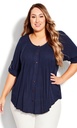 Blusa con pliegues escote redondo