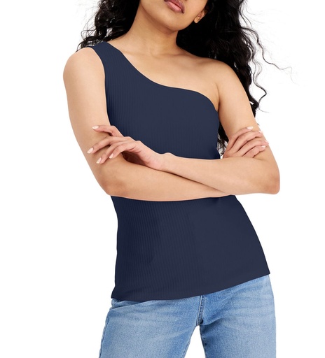 Blusa acanalada de un solo hombro