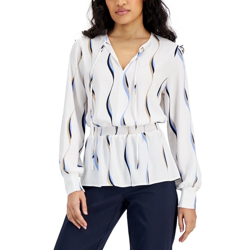 Blusa peplum con manga larga