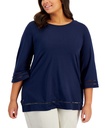 Blusa con cuello redondo