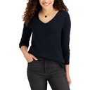 Blusa cuello en v manga larga