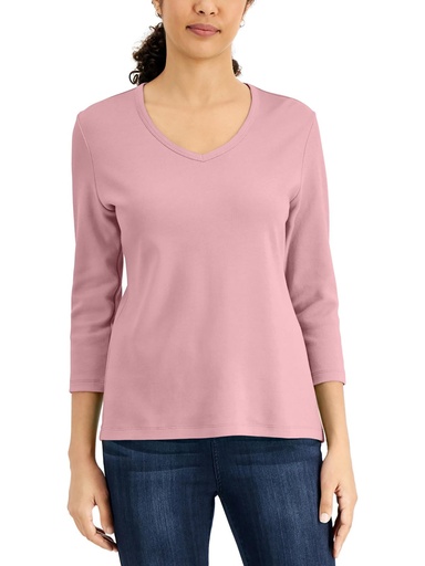 Blusa cuello redondo manga 3/4