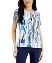 Blusa jacquards con cuello redondo