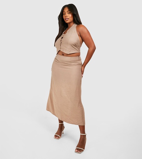 Falda de algodón con tejido texturizado