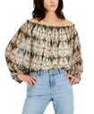 Blusa de chiffon con volantes
