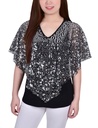 Blusa tipo poncho con lentejuelas