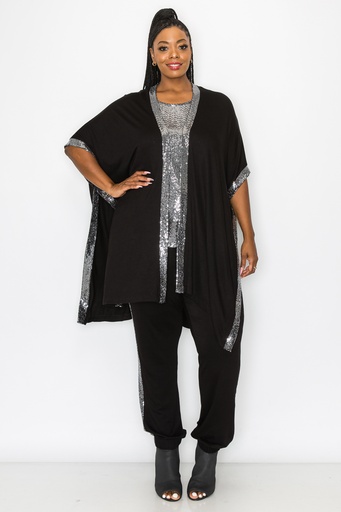 Kimono curvo con lentejuelas