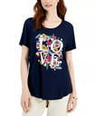 Tshirt de manga corta floral Love