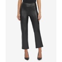 Pantalones rectos de piel sintética