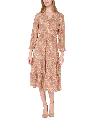 Vestido con escote surplice paisley
