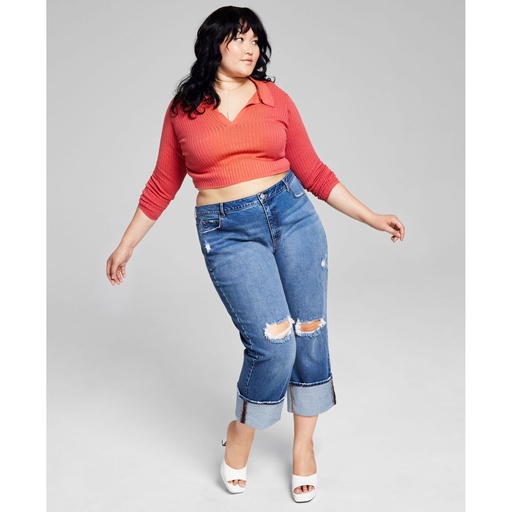 Jeans de pierna recta rasgados