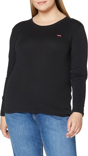 Blusa manga larga acanalada fina