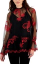 Blusa formal de malla bordada