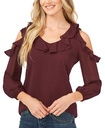 Blusa con volantes de hombro descubierto