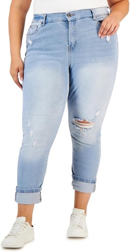Jeans ajustados de tiro medio