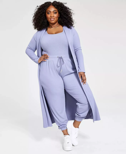 Cárdigan largo de punto canalé