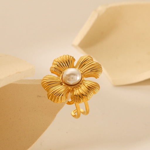 [1790016] Anillo de flor y perla