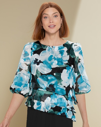 Blusa floral escalonada