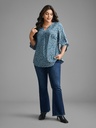 Blusa floral con mangas abotonadas