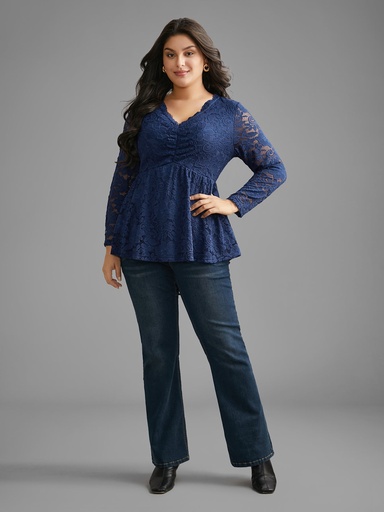 Blusa formal de encaje floral