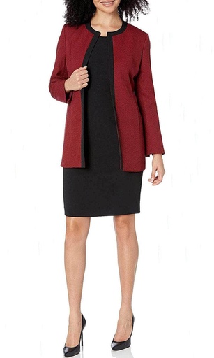 Vestido solido con chaqueta