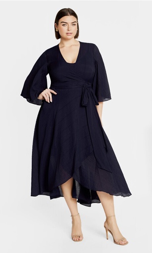 Vestido cruzado con volantes Kira