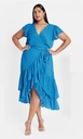 Vestido cruzado midi con volantes