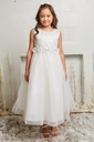 Vestido de comunión con cinturón floral
