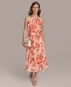 Vestido midi escote halter de cadena