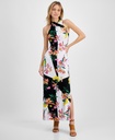 Vestido largo halter entrecruzado
