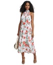Vestido floral halter de corte A