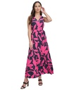 Vestido midi en capas con cinturón