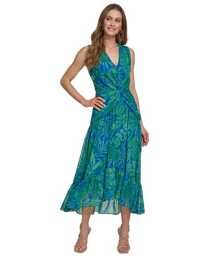 Vestido midi en capas con cinturón (copia)