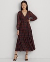 Vestido de georgette con cinturón