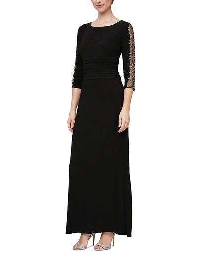 Vestido largo de jersey mate drapeado (copia)
