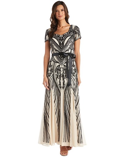 Vestido de malla con diseño de lentejuelas