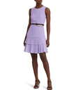 Vestido recto de georgette arrugado