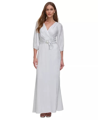 Vestido metálico de mangas abullonadas