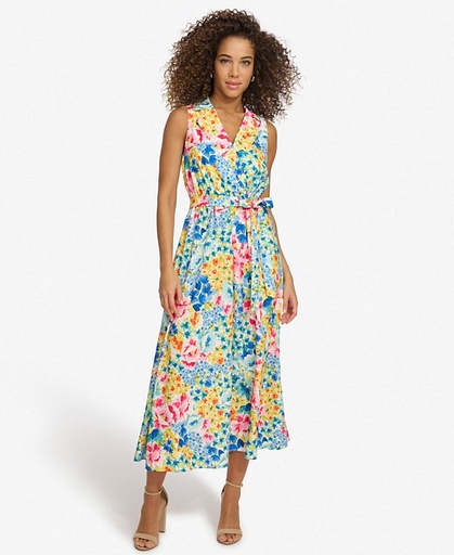 Vestido midi camisero con cinturón