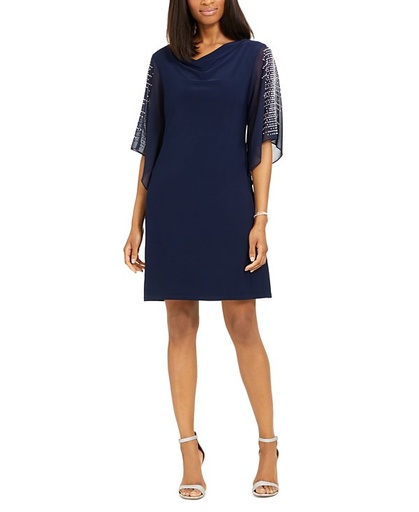 Vestido con mangas divididas y cuentas