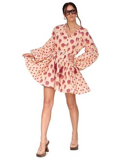 Vestido mini con estampado mixto