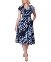 Vestido floral con cintura plisada