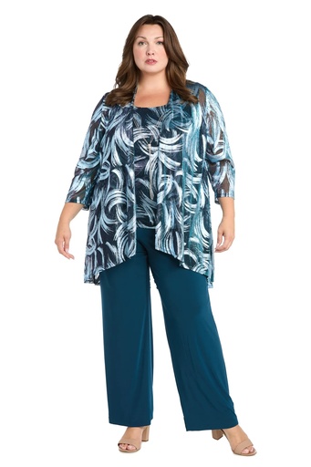 Traje de pantalón con remolino metálico