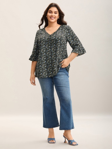 Blusa floral con volantes Ditsy