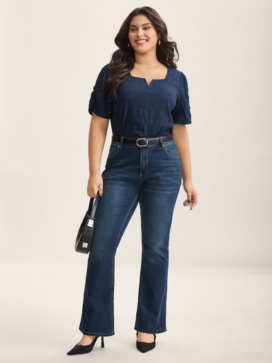 Blusa de escote cuadrado texturizada